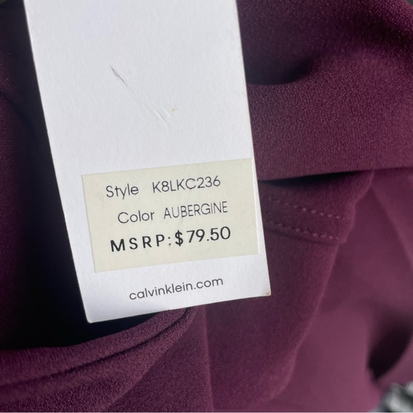Calvin Klein maroon red stretch dress Pants NWT Women Large - Picture 11 of 12
